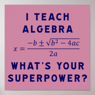 Ich unterrichte Algebra / Was ist deine Supermacht Poster