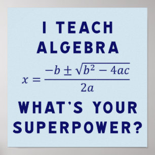 Ich unterrichte Algebra / Was ist deine Supermacht Poster