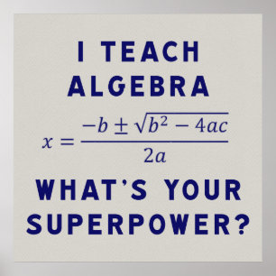 Ich unterrichte Algebra / Was ist deine Supermacht Poster