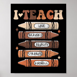 Ich unterrichte Black History Month Schwarzer Lehr Poster