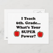 Ich unterrichte den 6. Grad Postkarte (Vorne/Hinten)