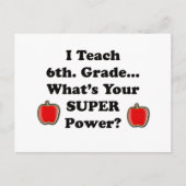 Ich unterrichte den 6. Grad Postkarte (Vorderseite)