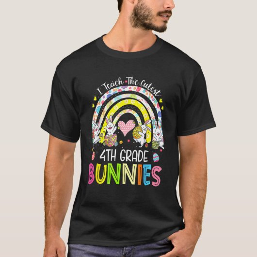 Ich unterrichte die Niedliche Bunnies-Lehrerin Eas T-Shirt (Vorderseite)