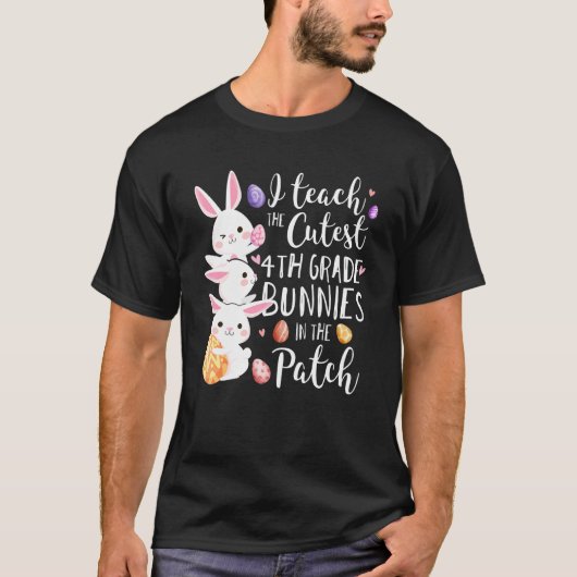 Ich unterrichte die Niedliche Bunnies-Lehrerin Eas T-Shirt (Vorderseite)