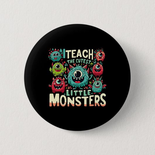 Ich unterrichte die Niedlichen kleinen Monster Hal Button (Vorderseite)