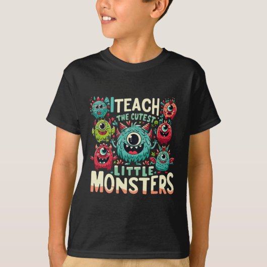 Ich unterrichte die Niedlichen kleinen Monster Hal T-Shirt (Vorderseite)