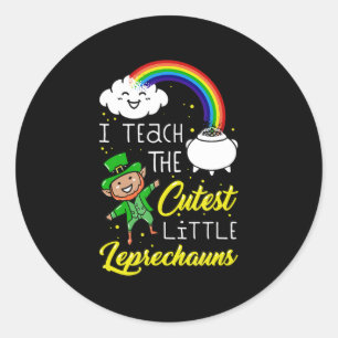 Ich unterrichte die Niedlichen Kobolden St Patrick Runder Aufkleber
