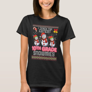 Ich unterrichte die Niedlichen Schneemassen der 10 T-Shirt