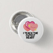 Ich unterrichte die niedlichsten Herzen Button (Vorne & Hinten)