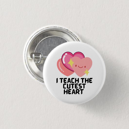 Ich unterrichte die niedlichsten Herzen Button (Vorne & Hinten)