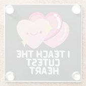 Ich unterrichte die niedlichsten Herzen Glasuntersetzer (Rückseite)