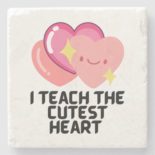 Ich unterrichte die niedlichsten Herzen Steinuntersetzer (Vorderseite)