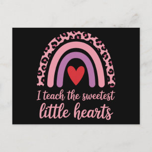 Ich unterrichte die süßesten Herzen Regenbogen-Leh Postkarte
