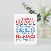 Ich unterrichte Geschichts Sozialstudien Lehrer He Postkarte (Stehend Vorderseite)