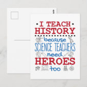 Ich unterrichte Geschichts Sozialstudien Lehrer He Postkarte (Vorne/Hinten)