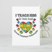 Ich unterrichte Kinder, um die Sprachentherapie zu Dankeskarte (Stehend Vorderseite)