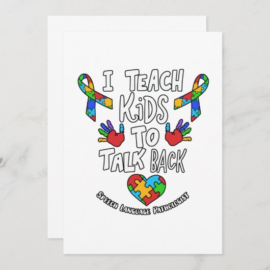 Ich unterrichte Kinder, um die Sprachentherapie zu Dankeskarte (Vorne/Hinten)