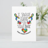 Ich unterrichte Kinder, um die Sprachentherapie zu Dankeskarte (Stehend Vorderseite)