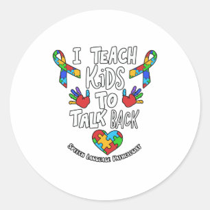 Ich unterrichte Kinder, um die Sprachentherapie zu Runder Aufkleber