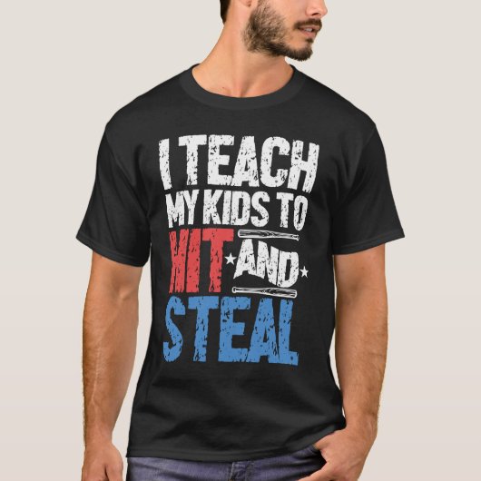 Ich unterrichte Kindern, Baseballtrainer zu schlag T-Shirt (Vorderseite)