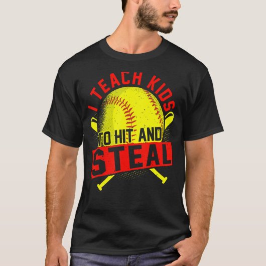 Ich unterrichte Kindern, Softball-Trainer und -Tra T-Shirt (Vorderseite)