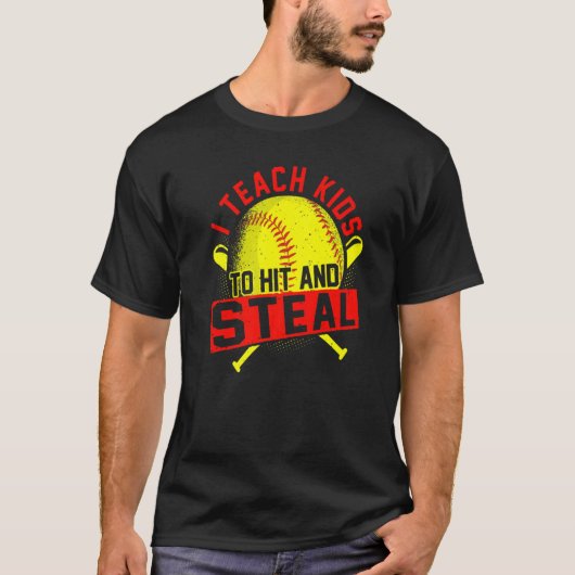 Ich unterrichte Kindern, Softball-Trainer und -Tra T-Shirt (Vorderseite)