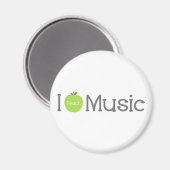 Ich unterrichte Music Green Apple Magnet (Vorderseite/Rückseite)