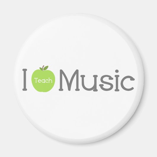Ich unterrichte Music Green Apple Magnet (Vorne)