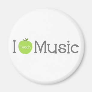Ich unterrichte Musik grünes Apple Magnet