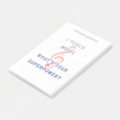 Ich unterrichte Musik, was Ihre Supermacht ist Post-it Klebezettel (angewinkelt)