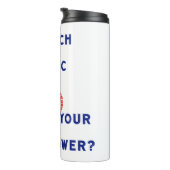 Ich unterrichte Musik, was Ihre Supermacht ist Thermosbecher (Nach rechts gedreht)