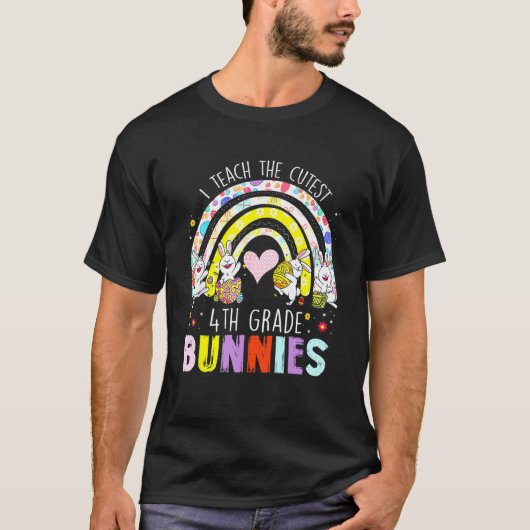 Ich unterrichte Niedliche Bunnies 4. T-Shirt (Vorderseite)