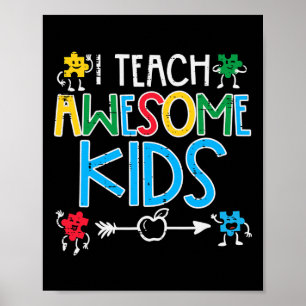 Ich unterrichte Phantastische Kinder-Autismus-Bewu Poster