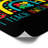 Ich unterrichte Phantastischen Shirts Autismus Bew Poster (Ecke)