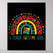 Ich unterrichte Phantastischen Shirts Autismus Bew Poster (Vorne)
