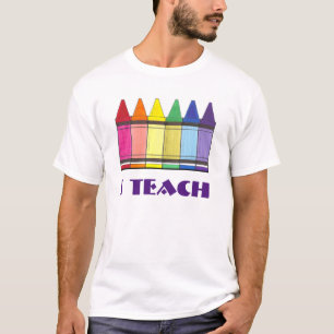 Ich unterrichte Rainbow Crayons Art Artist Teacher T-Shirt