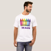 Ich unterrichte Rainbow Crayons Art Artist Teacher T-Shirt (Vorne ganz)