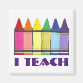 Ich unterrichte Rainbow Crayons School Teacher Gif Magnet (Vorne)