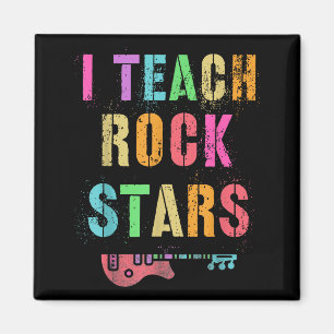 Ich unterrichte Rockstars Band Vibes Lehrer Rocks  Magnet