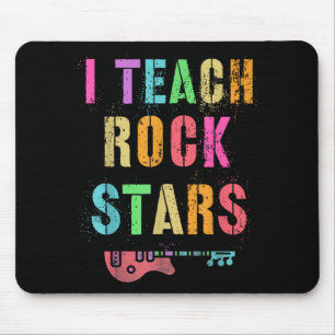 Ich unterrichte Rockstars Band Vibes Lehrer Rocks Mousepad