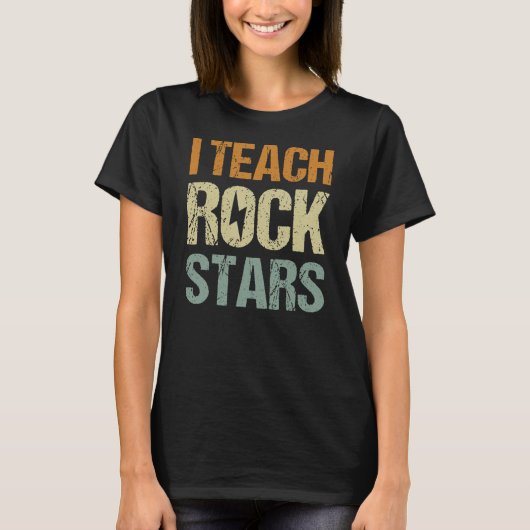 Ich unterrichte Rockstars Funny Music Teacher Zurü T-Shirt (Vorderseite)