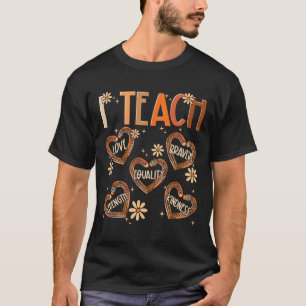 Ich unterrichte schwarze Geschichte Leopard Herz B T-Shirt