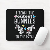 Ich unterrichte süßeste Kaninchen Patch Ostern Leh Mousepad (Mit Mouse)