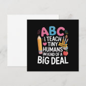 Ich unterrichte Tiny Humans Lehrerauswertungsschul Einladung (Vorne/Hinten)