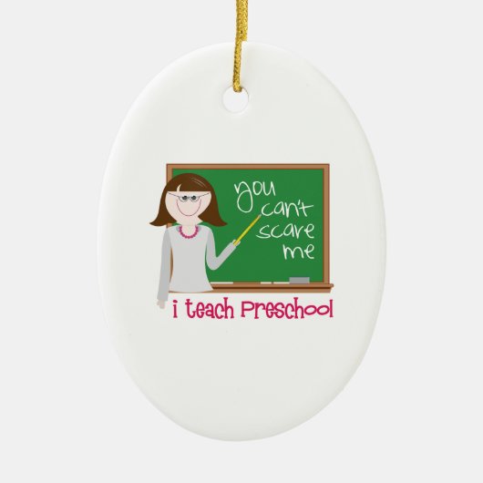 Ich unterrichte Vorschule Keramik Ornament (Vorne)