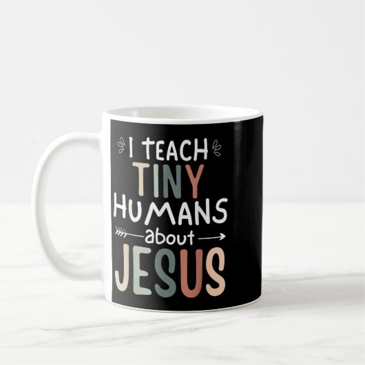 Ich unterrichte winzige Menschen über Jesus Teache Kaffeetasse (Links)