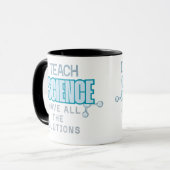 Ich unterrichte Wissenschaft in blau Ich habe alle Tasse (Vorderseite Links)