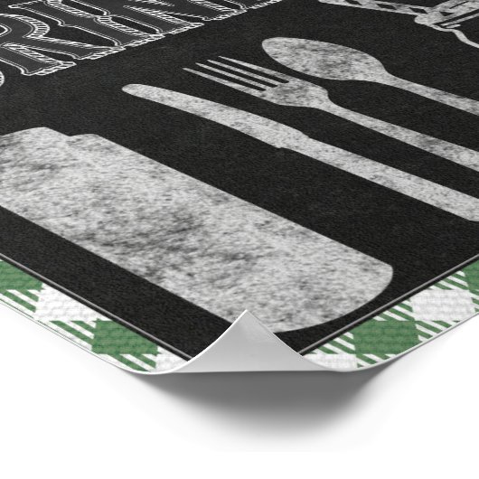 Ich unterschreibe GRILLEN Party Green Food Bar Foo Poster (Ecke)