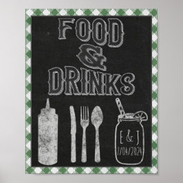 Ich unterschreibe GRILLEN Party Green Food Bar Foo Poster