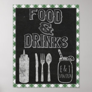 Ich unterschreibe GRILLEN Party Green Food Bar Foo Poster